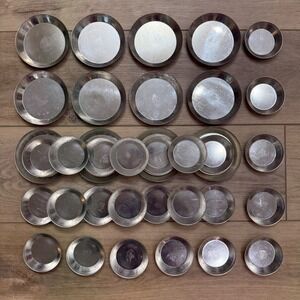 Cordon Bleu France Set 36 Small Round Metal Tartlet Molds Baking Pastry 4" 2.75"